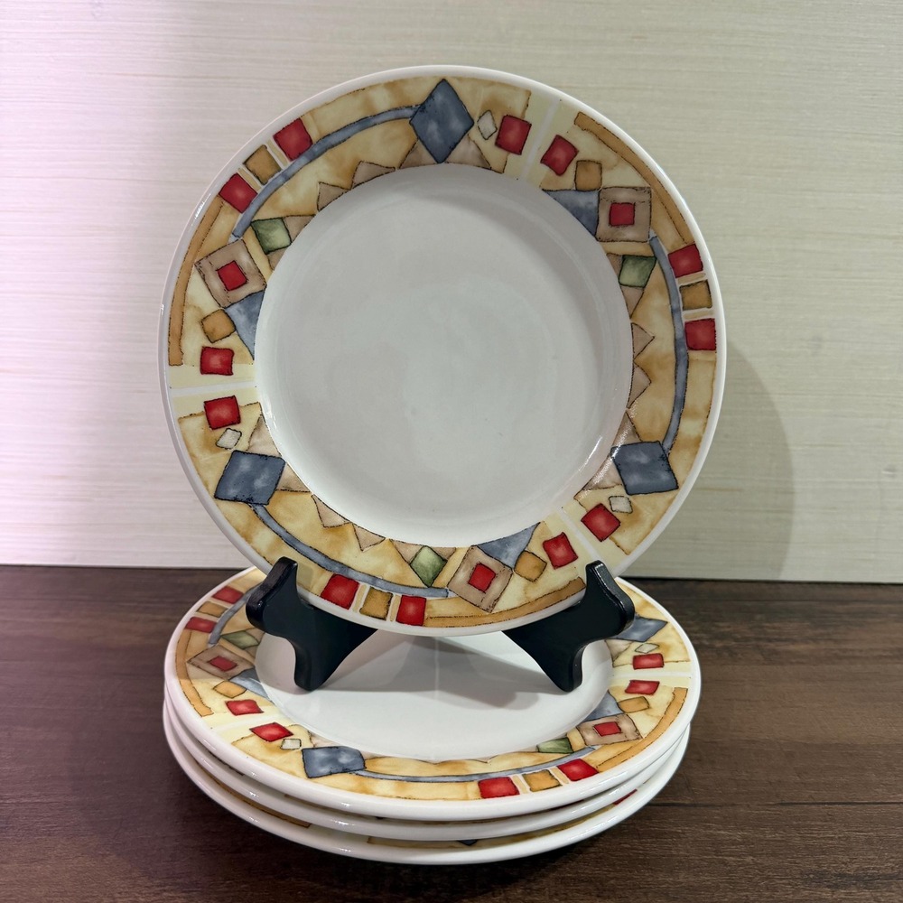 4 Sakura Bella Salad Plates Vintage Majesticware Paula Zanger, 8.25" Stoneware